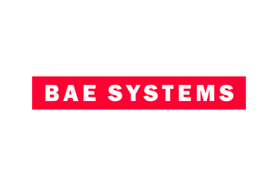Red BAE Systems logo on a transparent background