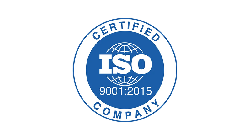 ISO certification logo on a white background