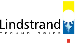 Lindstrand Technologies logo with a stylized sun and mountain design.